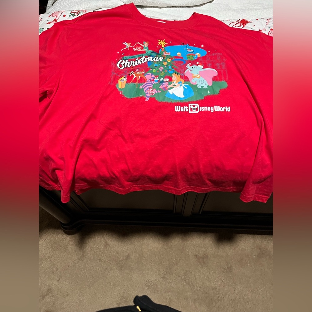 Disney Vibrant Red WDW Christmas Long Sleeve T-Shirt